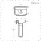 Milano Elswick - Modern 600mm Basin with Full Pedestal - (1 Tap-Hole)