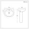 Milano Altham - Modern 450mm Cloakroom Basin with Full Pedestal - (1 Tap Hole)
