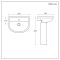 Milano Alma - Modern 540mm Basin with Full Pedestal - (1 Tap Hole)