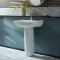 Milano Longton - Modern 600mm Basin with Full Pedestal - (1 Tap Hole)