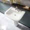 Milano Longton - Modern 600mm Basin with Full Pedestal - (1 Tap Hole)