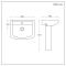 Milano Longton - Modern 600mm Basin with Full Pedestal - (1 Tap Hole)