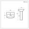 Milano Dalton - Modern 500mm Basin with Full Pedestal - (1 Tap Hole)