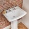 Milano Sandringham - Traditional 2 Tap-Hole Basin with Full Pedestal - 605mm