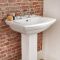 Milano Sandringham - Traditional 2 Tap-Hole Basin with Full Pedestal - 605mm