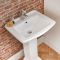 Milano Sandringham - Traditional Close Coupled Toilet and 1 Tap-Hole Pedestal Basin Set