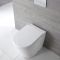 Milano Rivington - White Modern Round Back to Wall Toilet with Soft Close Seat
