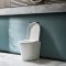 Milano Rivington - White Modern Round Back to Wall Toilet with Soft Close Seat