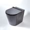 Milano Nero - Round Back to Wall Toilet with Soft Close Seat - Black