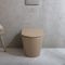 Milano Elements - Modern Round Back to Wall Toilet with Soft Close Seat - Choice of Finish