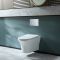 Milano Marbury - White Modern Wall Hung Toilet with Soft Close Seat