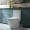 Milano Longton - Modern Close Coupled Toilet with Soft Close Seat and Black Flush Button