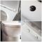 Milano Hatfield - Modern Close Coupled Toilet with Soft Close Seat and Black Flush Button