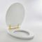 Milano Richmond - Traditional White Soft Close Toilet Seat with Brushed Brass Hinges