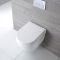 Milano Newby - White Modern Round Wall Hung Toilet with Soft Close Seat