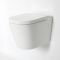 Milano Ballam - White Modern Round Rimless Wall Hung Toilet with Soft Close Seat