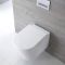 Milano Ballam - White Modern Round Rimless Wall Hung Toilet with Soft Close Seat