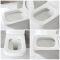 Milano Farington - White Modern Square Wall Hung Rimless Toilet with Soft Close Seat
