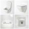Milano Farington - White Modern Square Wall Hung Rimless Toilet with Soft Close Seat