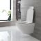 Milano Farington - White Modern Square Wall Hung Rimless Toilet with Soft Close Seat
