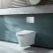 Milano Marbury - White Modern Wall Hung Toilet with Soft Close Seat