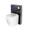 Milano Arca - Black 500mm Back to Wall Complete WC Unit with Back to Wall Toilet and Soft Close Seat