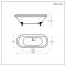 Milano Legend - White Traditional Roll Top Freestanding Bath with Choice of Feet - 1795mm x 785mm