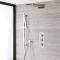 Milano Mirage - Chrome Thermostatic Shower with Diverter, Waterblade Shower Head, Hand Shower and Riser Rail (3 Outlet)