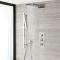 Milano Mirage - Chrome Thermostatic Shower with Diverter, Waterblade Shower Head, Hand Shower and Riser Rail (3 Outlet)