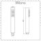 Milano Mirage - Modern Round Hand Shower with Wall Bracket and Outlet Elbow - Chrome