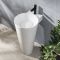 Milano Ballam - White Modern Basin with Full Pedestal - 398mm x 498mm (1 Tap-Hole)