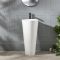 Milano Ballam - White Modern Basin with Full Pedestal - 398mm x 498mm (1 Tap-Hole)