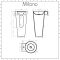 Milano Ballam - White Modern Basin with Full Pedestal - 398mm x 498mm (1 Tap-Hole)