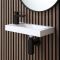 Milano Elswick - Modern Rectangular Wall Hung Cloakroom Basin - 440mm x 235mm (1 Tap-Hole) - Choice of Tap and Trap Finish