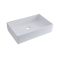 Milano Westby - White Modern Rectangular Countertop Basin with Wall Mounted Mixer Tap - 610mm x 400mm