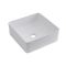Milano Rivington - White Modern Square Countertop Basin - 370mm x 370mm (No Tap-Holes)