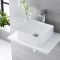 Milano Rivington - White Modern Square Countertop Basin - 370mm x 370mm (No Tap-Holes)