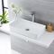 Milano Rivington - White Modern Rectangular Countertop Basin with High Rise Mixer Tap - 610mm x 350mm
