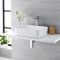 Milano Rivington - White Modern Rectangular Countertop Basin and High Rise Mixer Tap - 480mm x 370mm