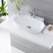 Milano Overton - White Modern Oval Countertop Basin - 555mm x 395mm (1 Tap-Hole)