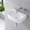Milano Mellor - White Modern Oval Wall Hung Basin - 420mm x 290mm (No Tap-Holes)