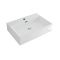 Milano Elswick - White Modern Rectangular Countertop Basin with Deck Mounted Mixer Tap - 605mm x 430mm