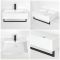 Milano Elswick - White Modern 600mm x 420mm Rectangular Wall Hung Basin with Black Towel Rail