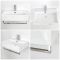 Milano Elswick - White Modern 600mm x 420mm Rectangular Wall Hung Basin with Chrome Towel Rail