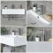 Milano Elswick - White Modern 600mm x 420mm Rectangular Wall Hung Basin with Chrome Towel Rail