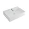 Milano Elswick - White Modern Rectangular Wall Hung Basin - 600mm x 420mm (1 Tap-Hole)