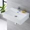 Milano Elswick - White Modern Rectangular Wall Hung Basin - 600mm x 420mm (1 Tap-Hole)