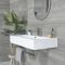 Milano Elswick - White Modern 750mm x 420mm Rectangular Wall Hung Basin with Chrome Towel Rail