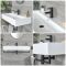 Milano Elswick - White Modern 1010mm x 425mm Rectangular Wall Hung Basin with Black Towel Rail