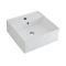 Milano Dalton - White Modern Square Countertop Basin with Mono Mixer Tap - 410mm x 410mm